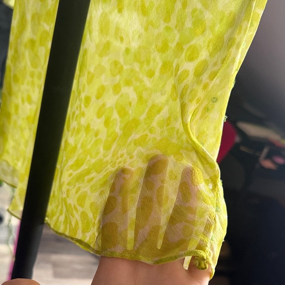 Lime Green Sequin Going-out Top - Picture 2 of 4